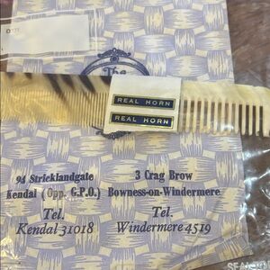 Real Horn Vintage Comb from England NWT